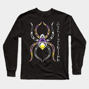 Asabikeshiinh (spider) Non-Binary Pride Long Sleeve T-Shirt